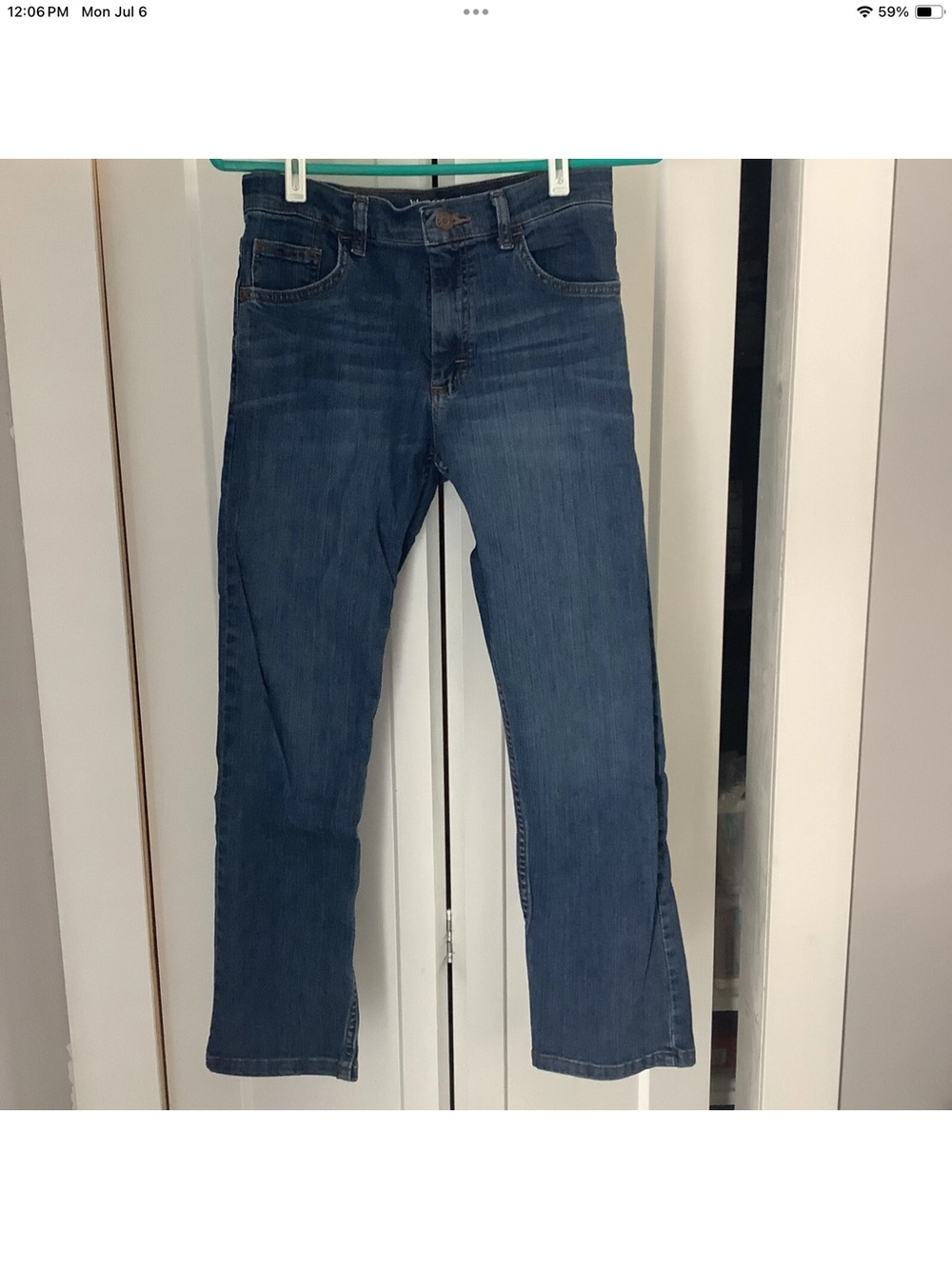 Wrangler Jeans Boys 14 Regular Blue Straight Leg Adjustable Waist Western Cowboy